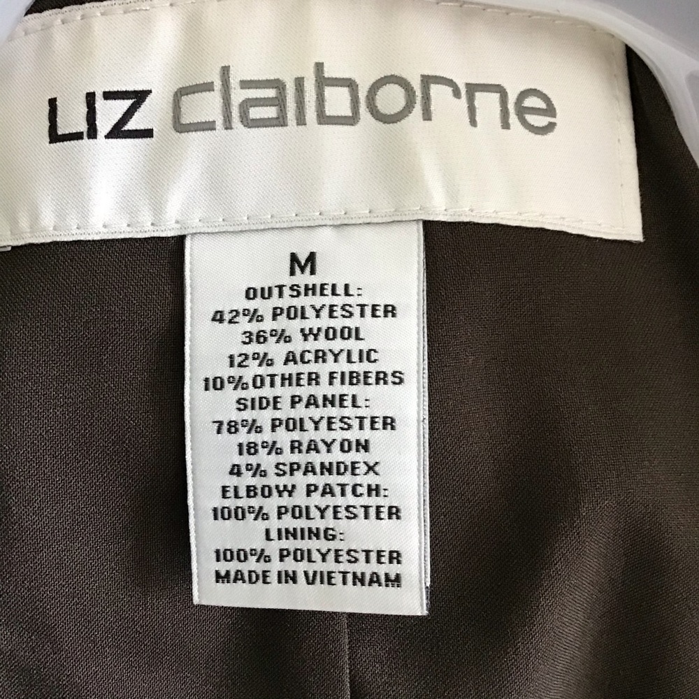 Liz Claiborne elbow patch metallic blazer SZ M - Picture 10 of 13